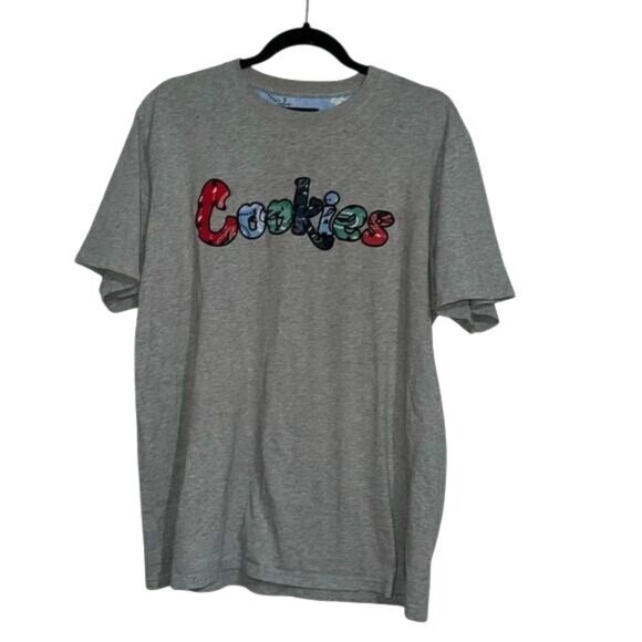 Cookies Mens Graphic T-Shirt XL Gray Short Sleeve 100% Cotton - Picture 1 of 7